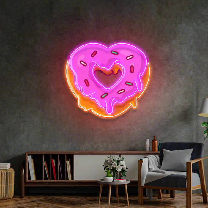 Kalp Donut Neon Lamba | ByLamp