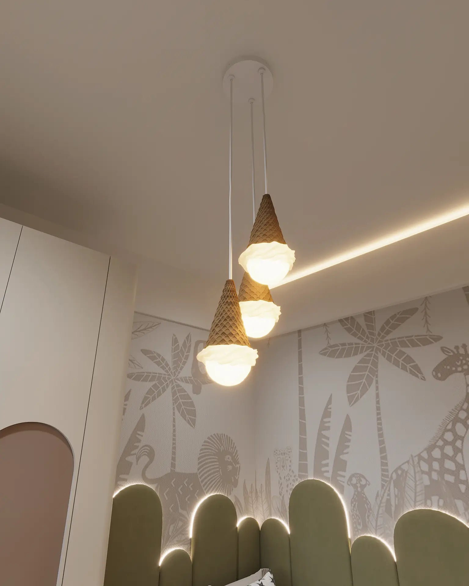 Dondurma Külah 3'lü Sarkıt Aydınlatma | ByLamp