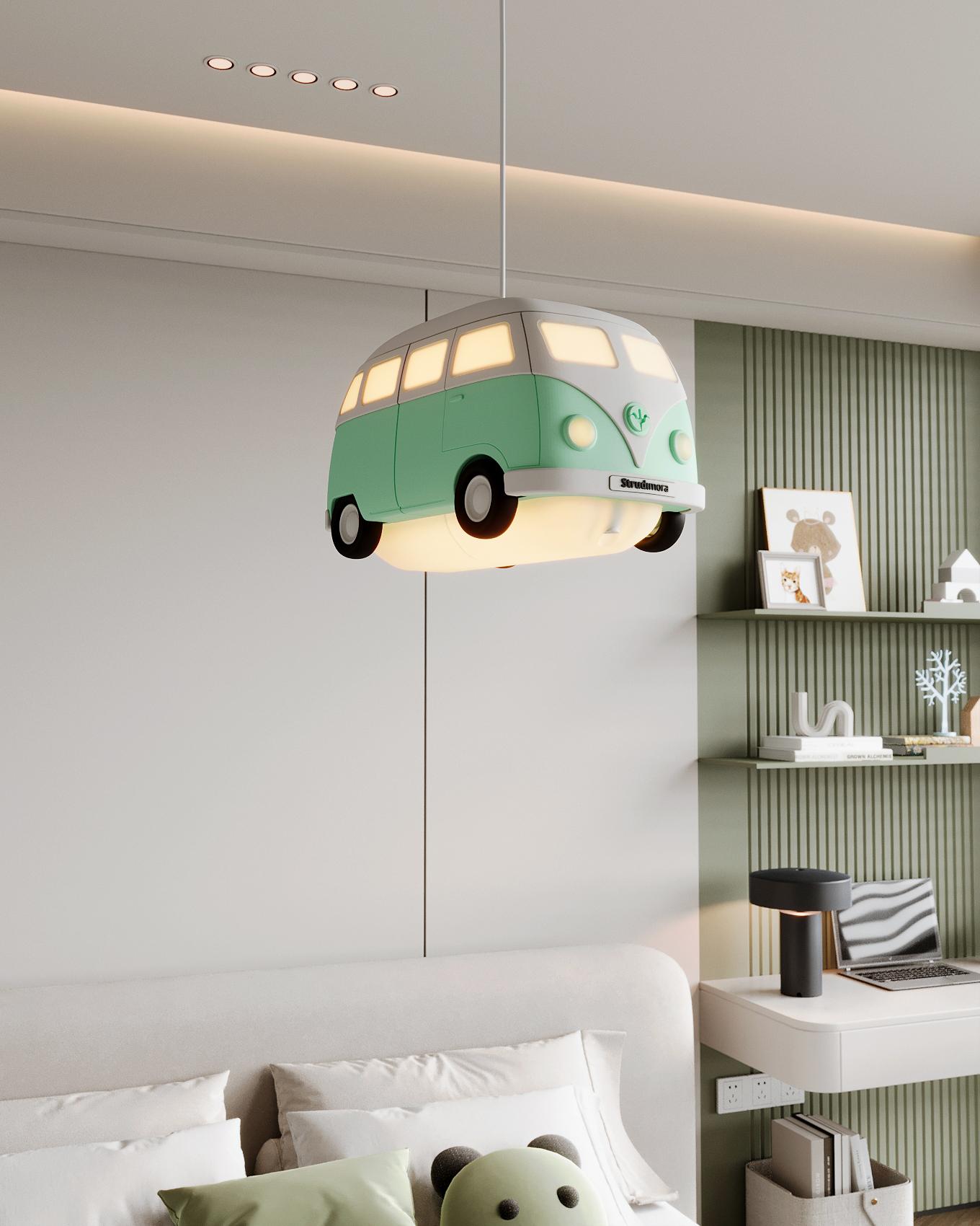 Minibüs Sarkıt Lamba Çocuk Odası Aydınlatma - Kişiye Özel Plakalı | ByLamp