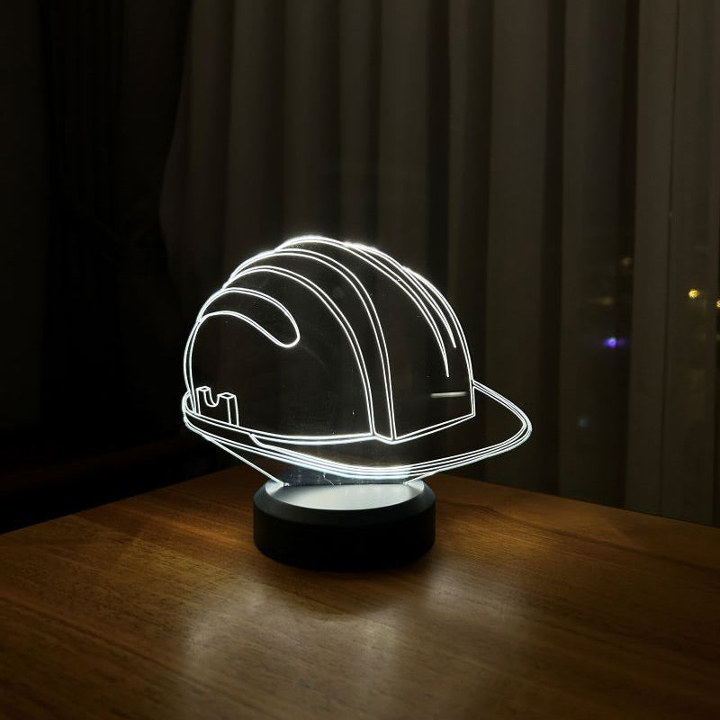 3-D hard hat LED table lamp