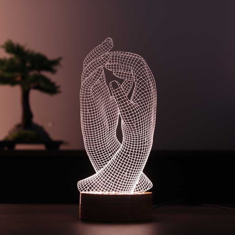 3D hands gift led lamp