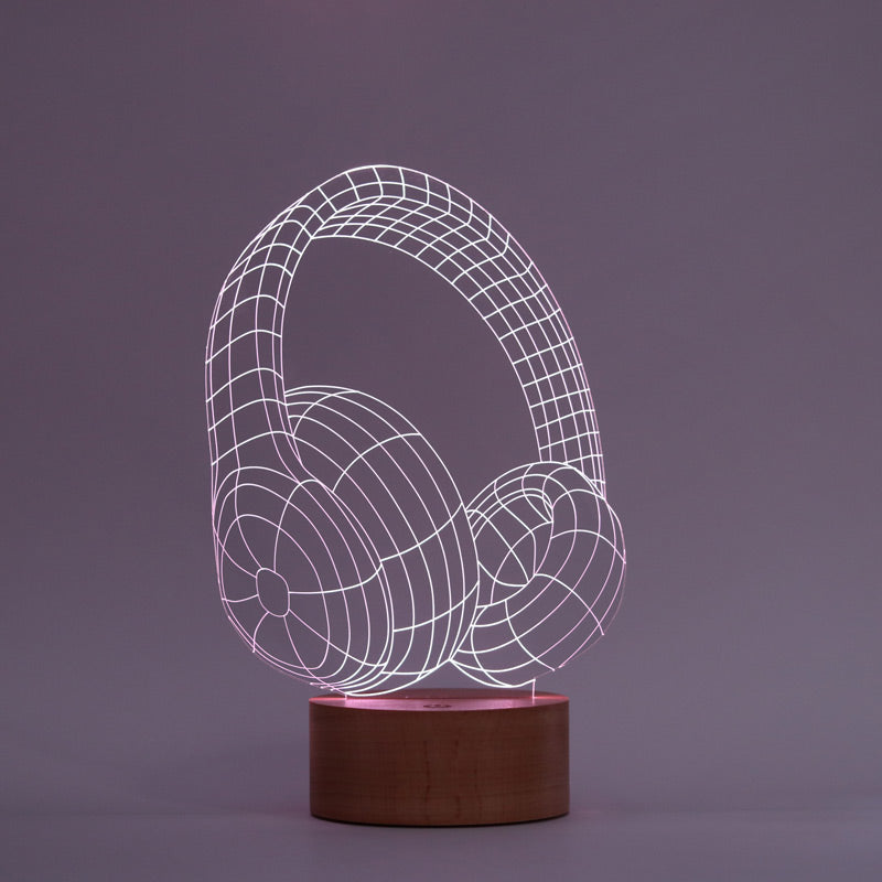 3-D Headphone LED Lamp