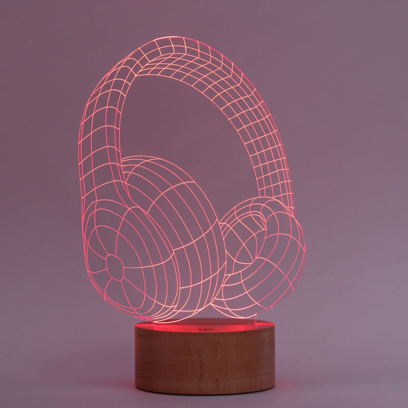 3-D Headphone LED Lamp