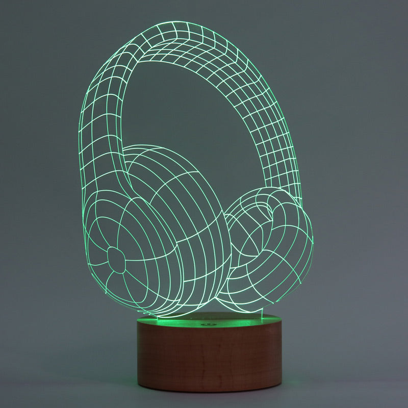 3-D Headphone LED Lamp