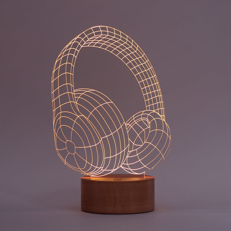 3-D Headphone LED Lamp