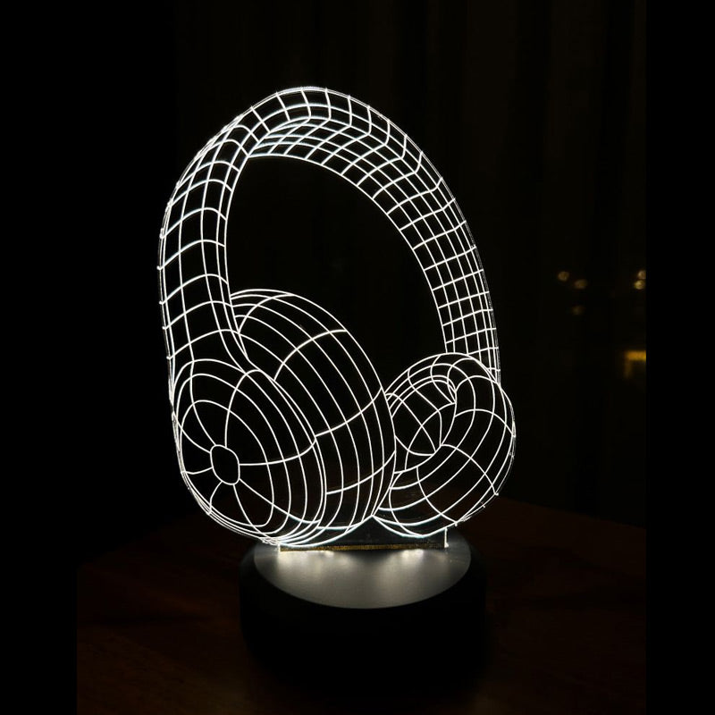 3-D Headphone LED Lamp