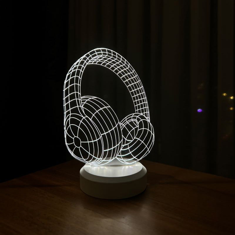 3-D Headphone LED Lamp