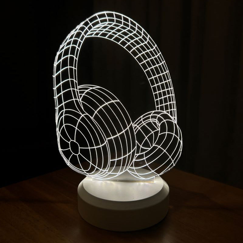 3-D Headphone LED Lamp