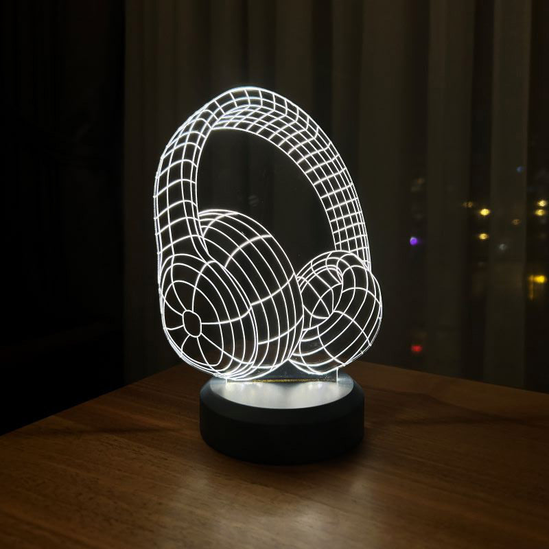 3-D Headphone LED Lamp