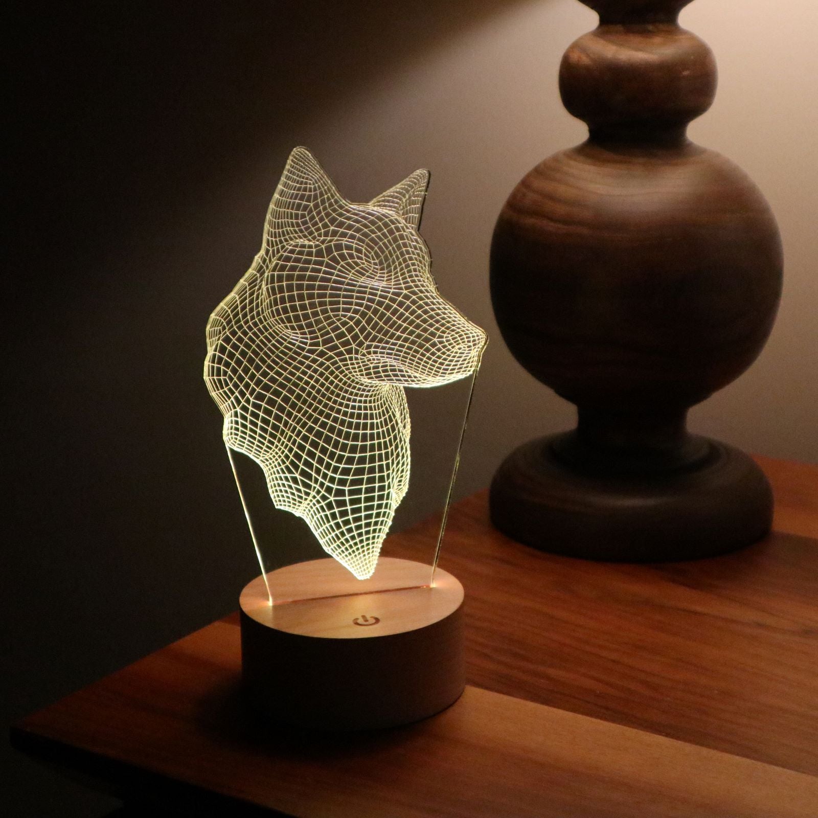 3D wolf head led lamp