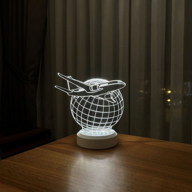 Uçak Figürlü Dekoratif Hediye Led Masa Lambası | BYLAMP