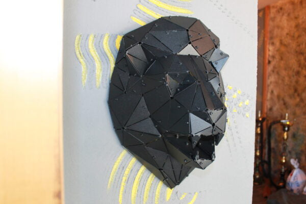 3D Metal Geometrik El Yapımı Aslan Heykeli | ByLamp