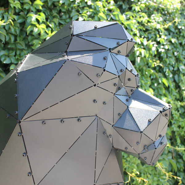 3D Metal Geometrik El Yapımı Aslan Heykeli | ByLamp