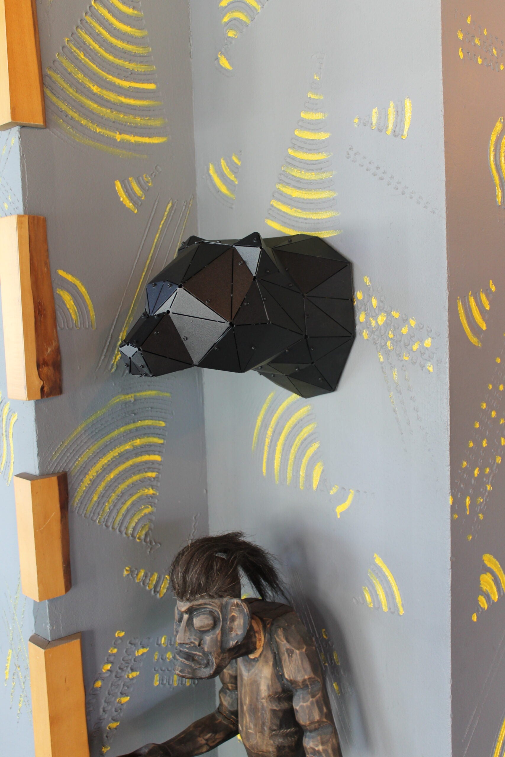 3D Metal Geometrik El Yapımı Ayı Heykeli | ByLamp