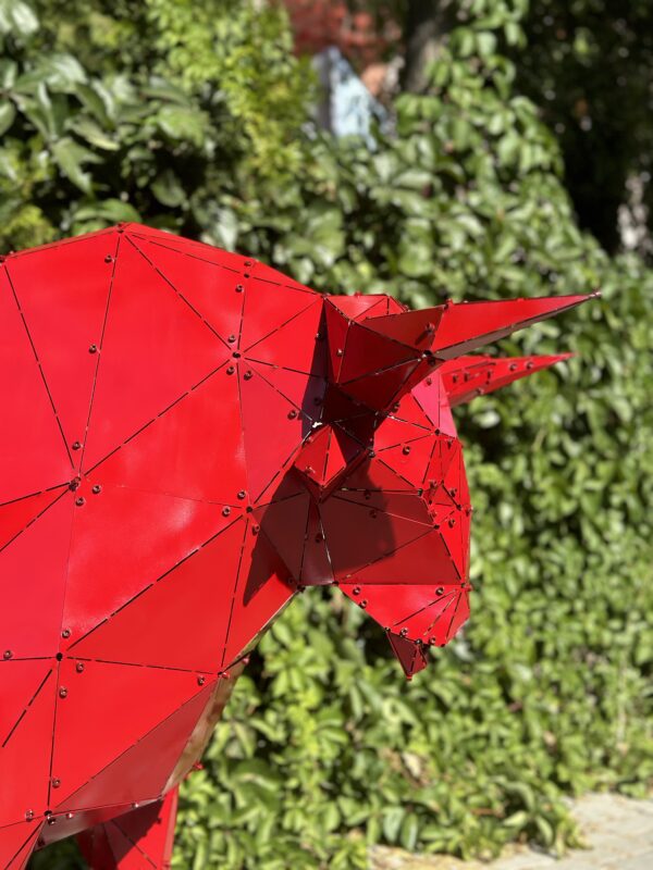 3D Metal Geometrik El Yapımı Boğa V2 Heykeli | ByLamp