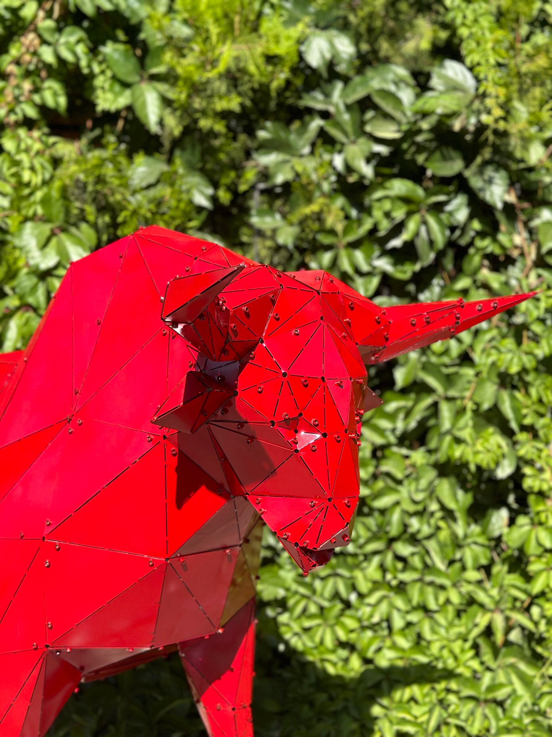 3D Metal Geometrik El Yapımı Boğa V2 Heykeli | ByLamp