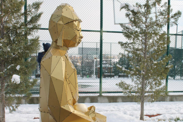 3D Metal Geometrik El Yapımı Buddha Heykeli | ByLamp