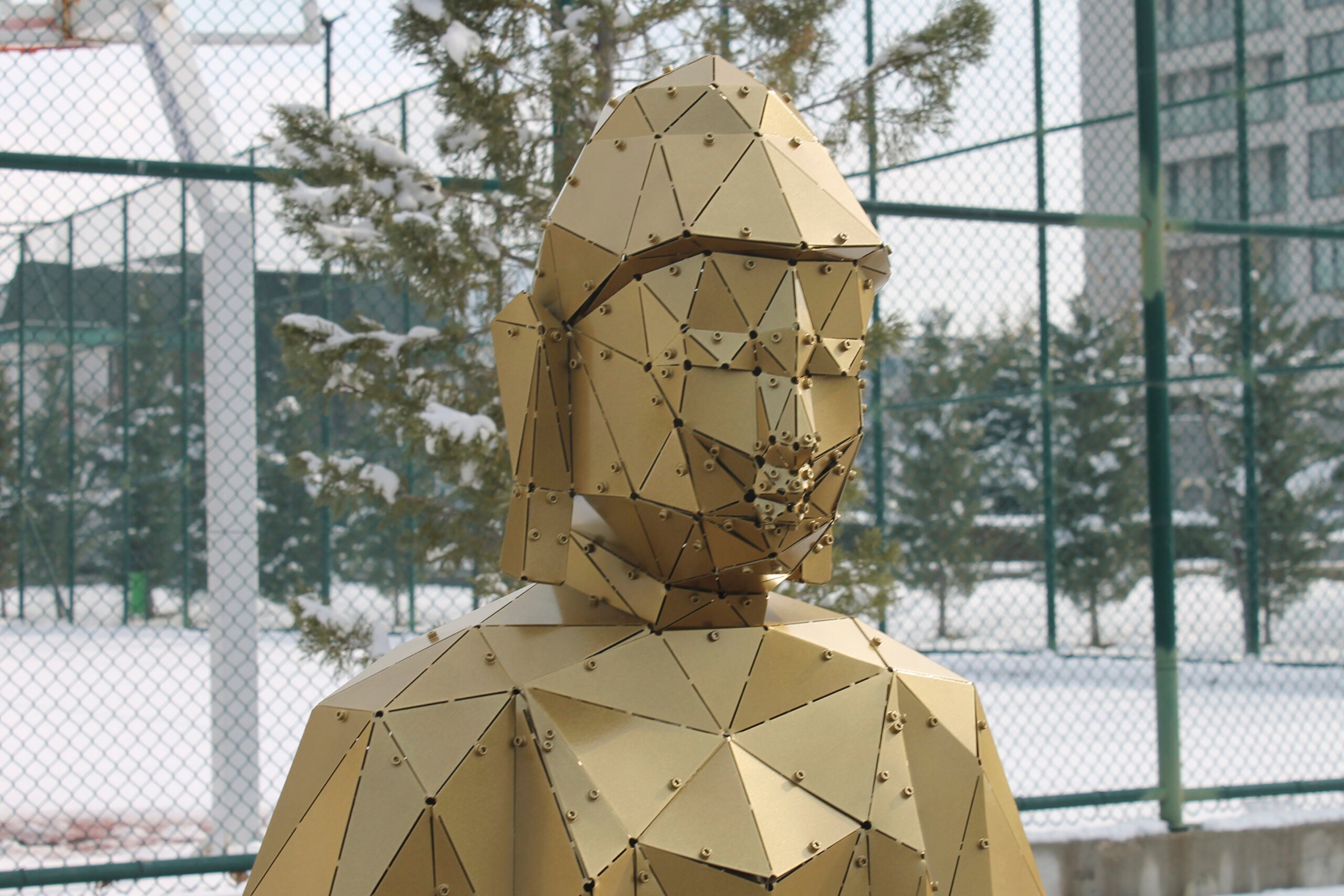 3D Metal Geometrik El Yapımı Buddha Heykeli | ByLamp