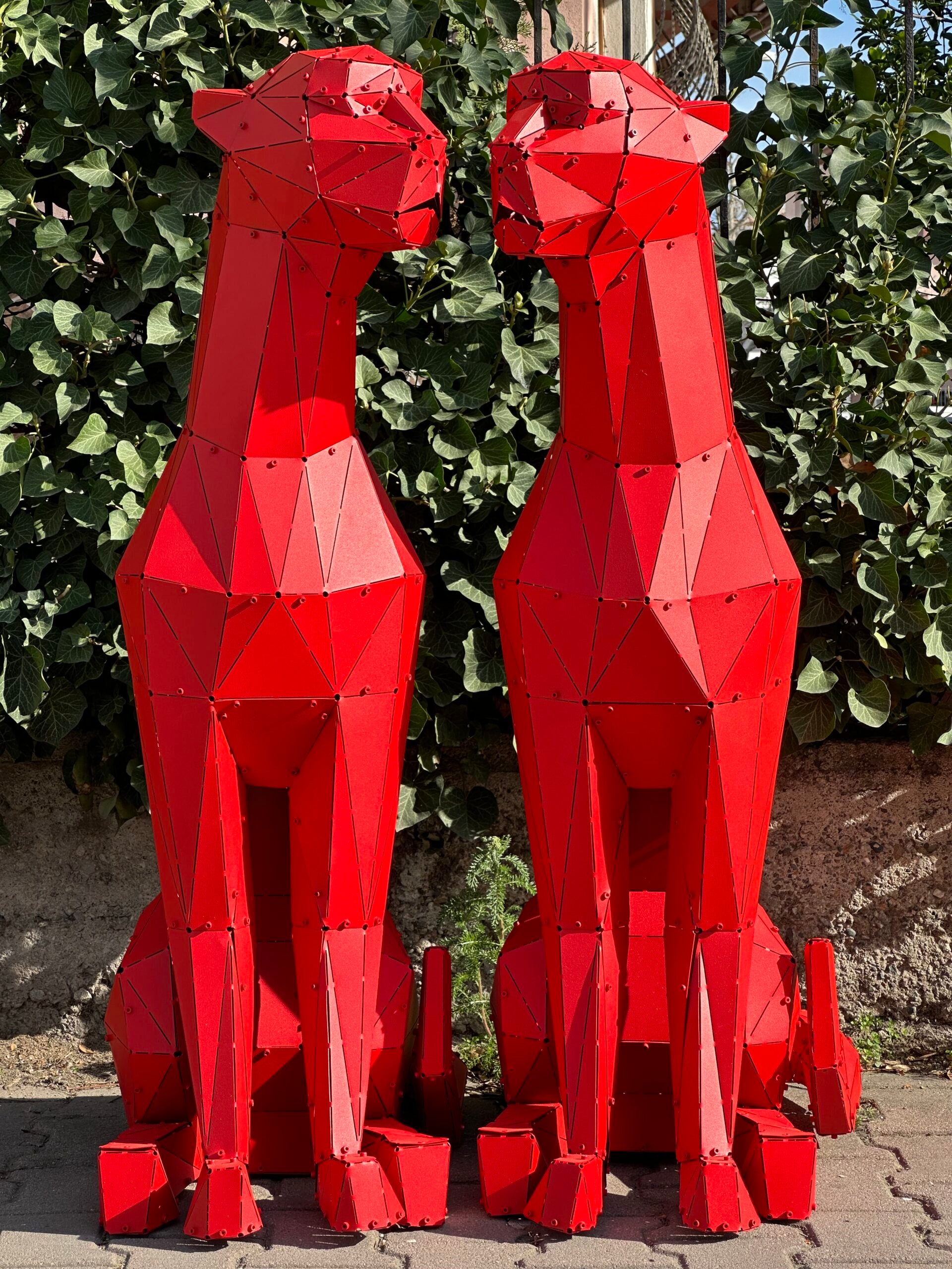 3D Metal Geometrik El Yapımı Cheetah Heykeli | ByLamp