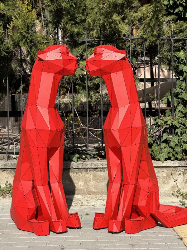 3D Metal Geometrik El Yapımı Cheetah Heykeli | ByLamp