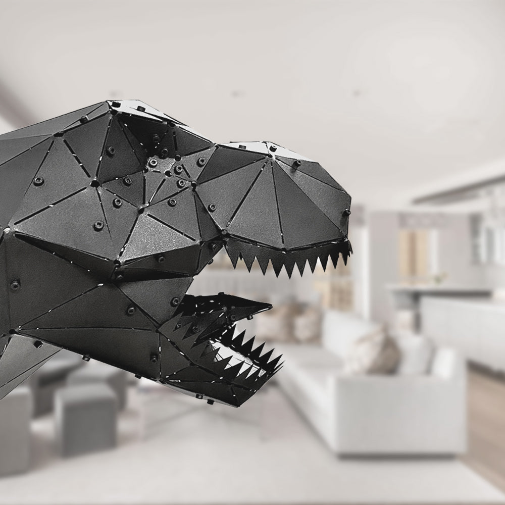 3D Metal Geometrik El Yapımı Dino Heykeli | ByLamp