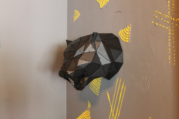 3D Metal Geometrik El Yapımı Kaplan Heykeli | ByLamp