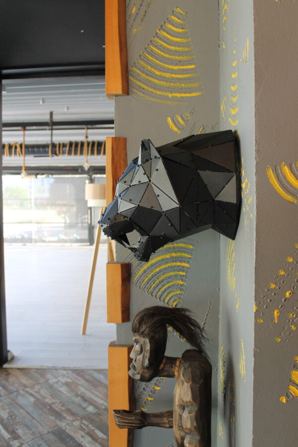 3D Metal Geometrik El Yapımı Kaplan Heykeli | ByLamp