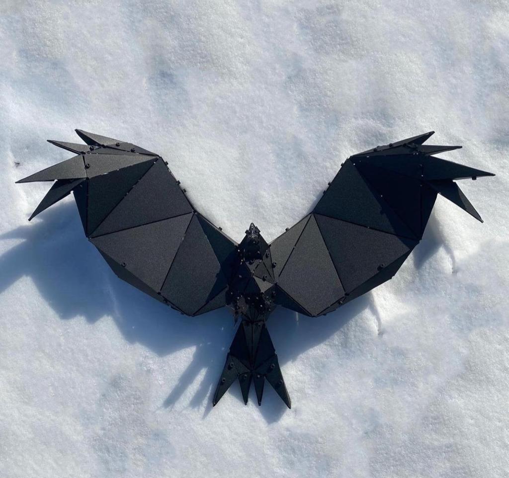 3D Metal Geometrik El Yapımı Kartal Heykeli | ByLamp