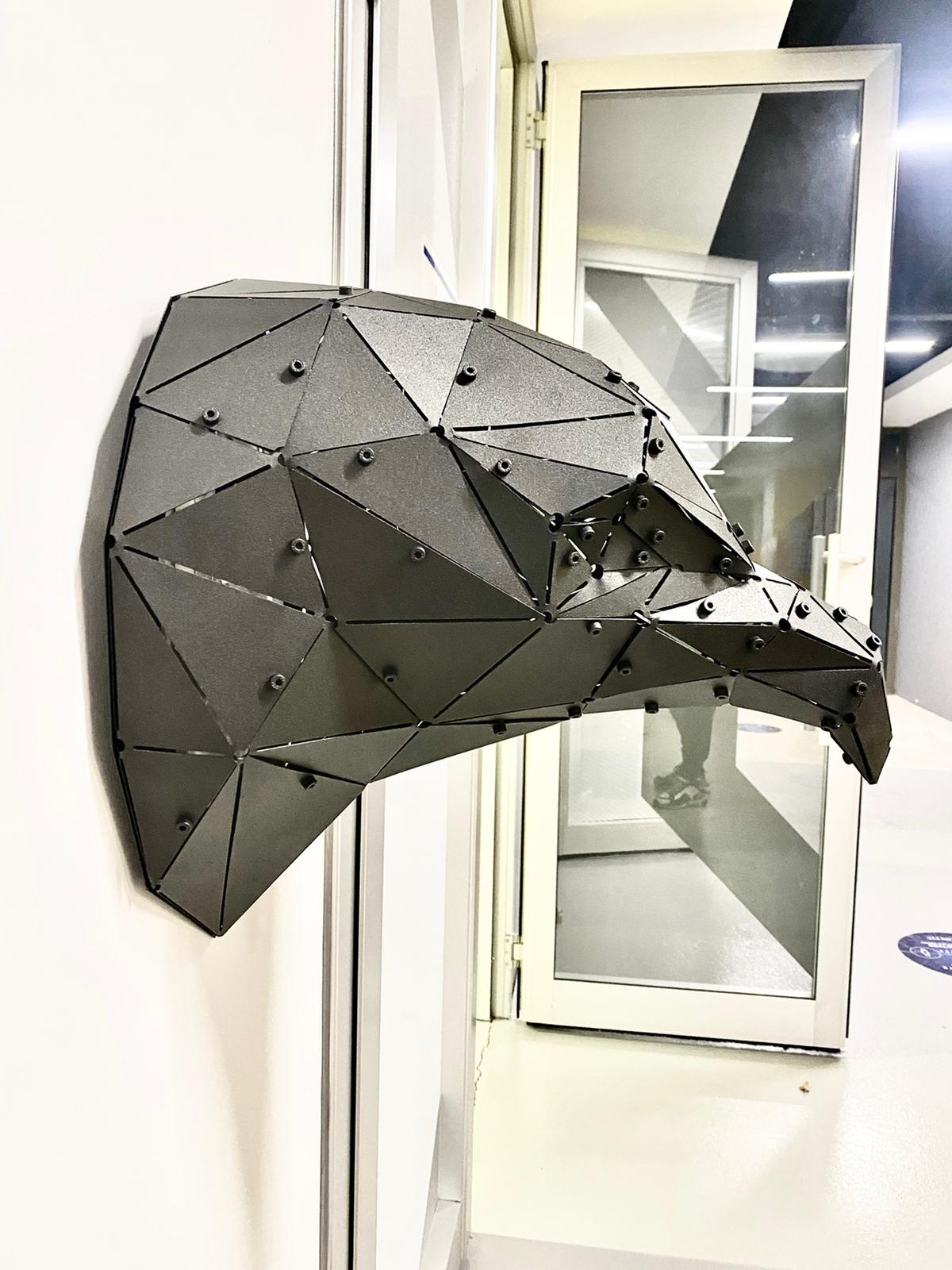 3D Metal Geometrik El Yapımı Kartal Heykeli | ByLamp