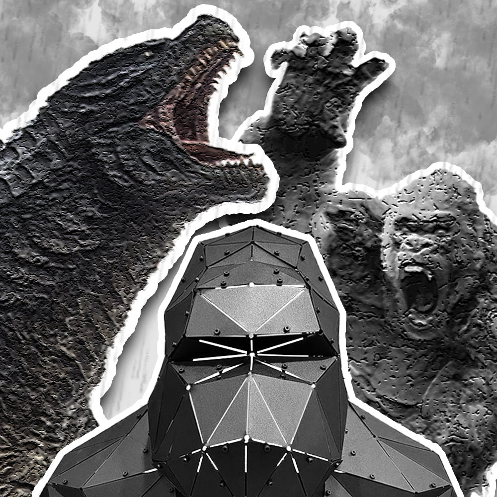 3D Metal Geometrik El Yapımı KingKong Heykeli | ByLamp