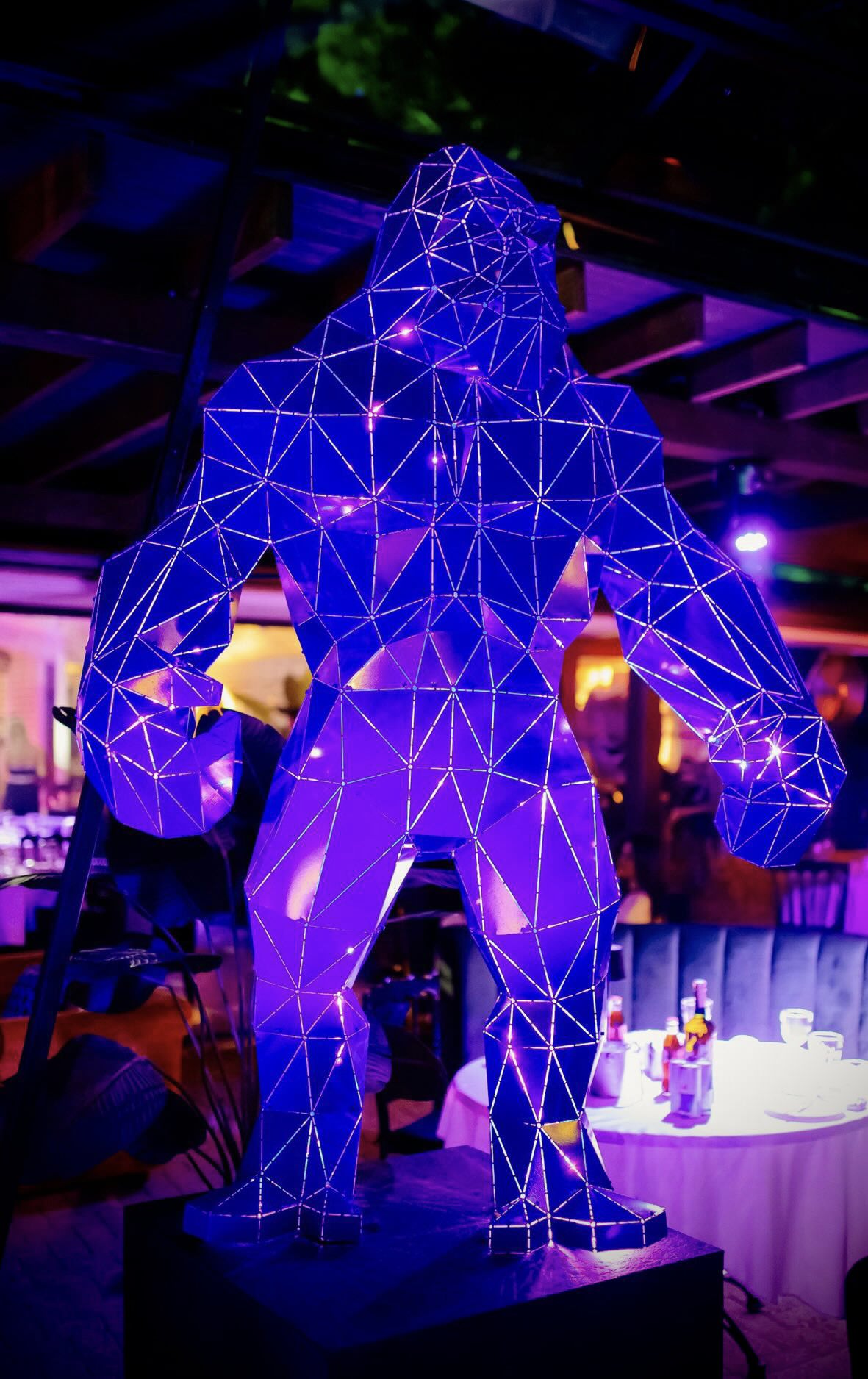 3D Metal Geometrik El Yapımı Kingkong Heykeli | ByLamp