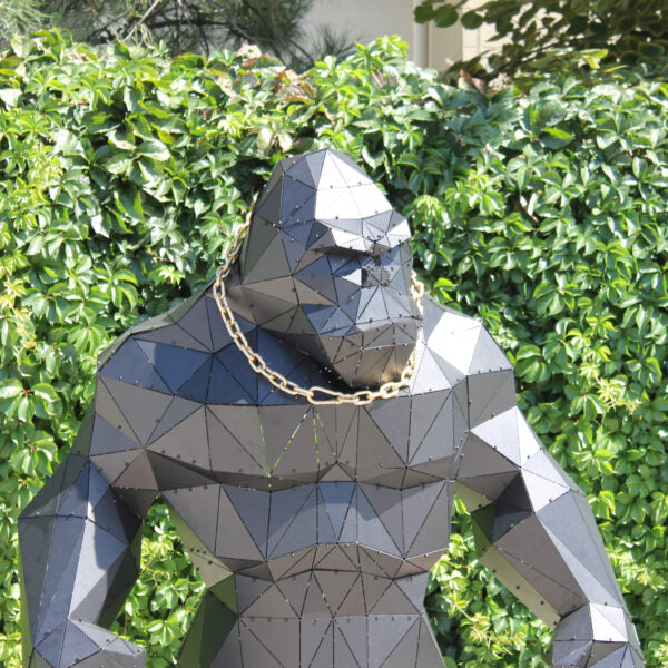 3D Metal Geometrik El Yapımı Kingkong Heykeli | ByLamp