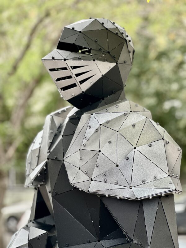 3D Metal Geometrik El Yapımı Knight Heykeli | ByLamp