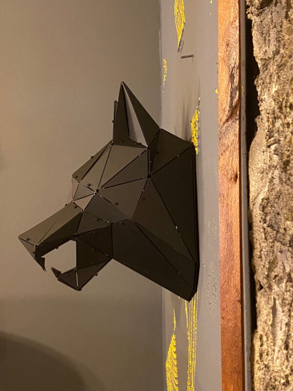 3D Metal Geometrik El Yapımı Kurt Heykeli | ByLamp