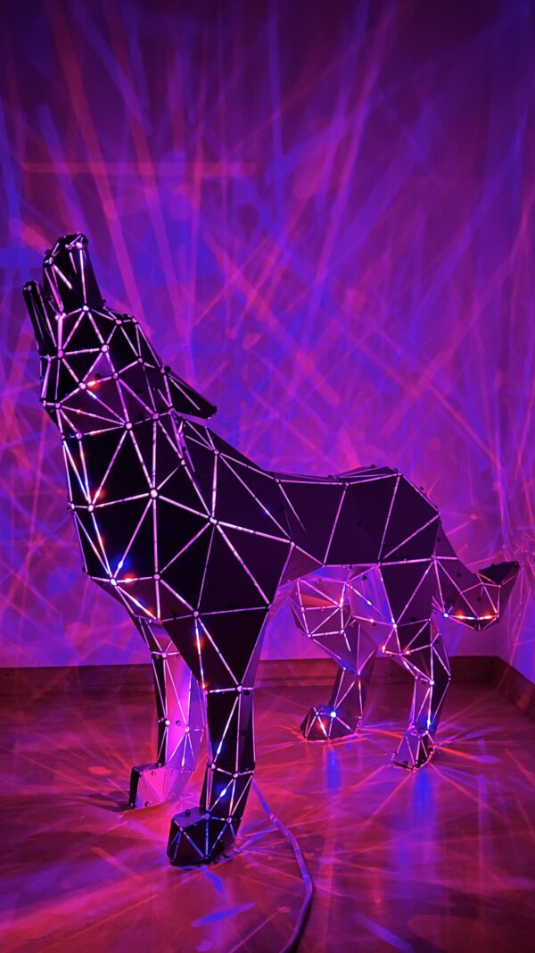 3D Metal Geometrik El Yapımı Kurt Heykeli | ByLamp