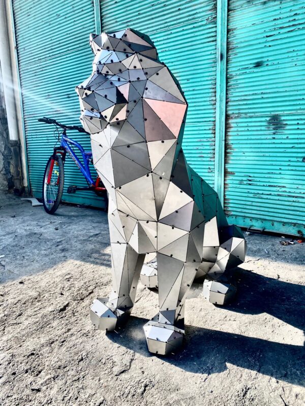 3D Metal Geometrik El Yapımı Leon Heykeli | ByLamp