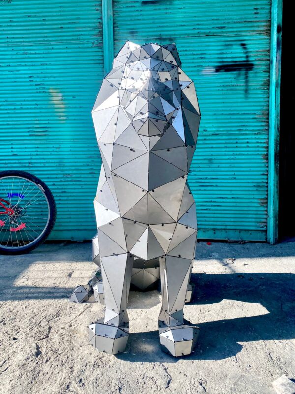 3D Metal Geometrik El Yapımı Leon Heykeli | ByLamp
