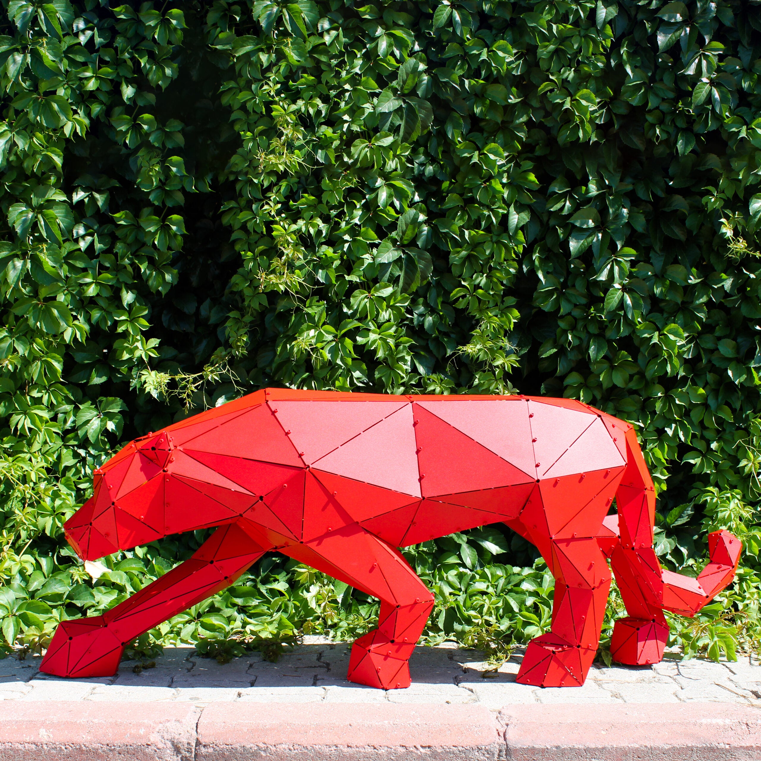 3D Metal Geometrik El Yapımı Panter Heykeli | ByLamp