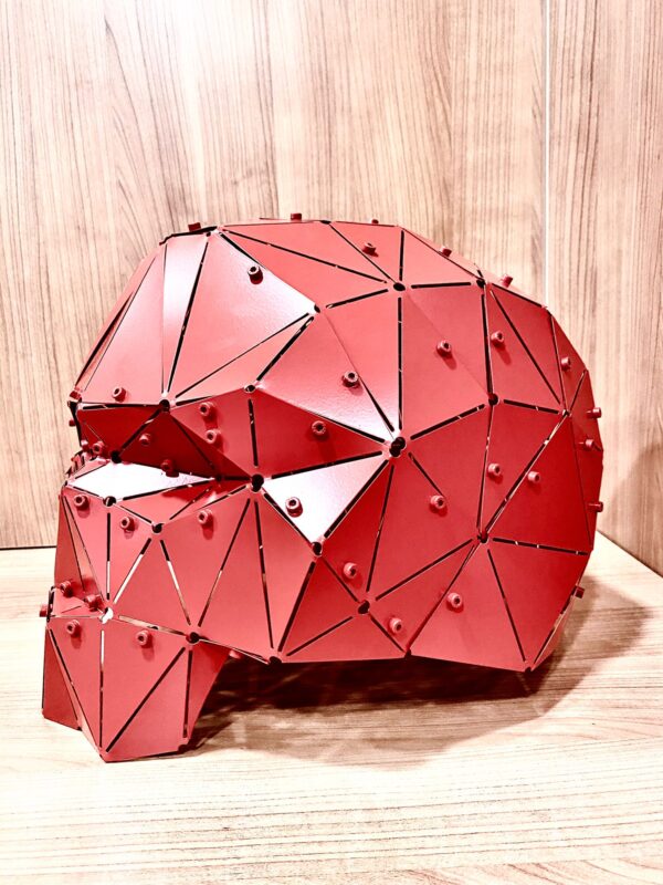 3D Metal Geometrik El Yapımı Skull Heykeli | ByLamp