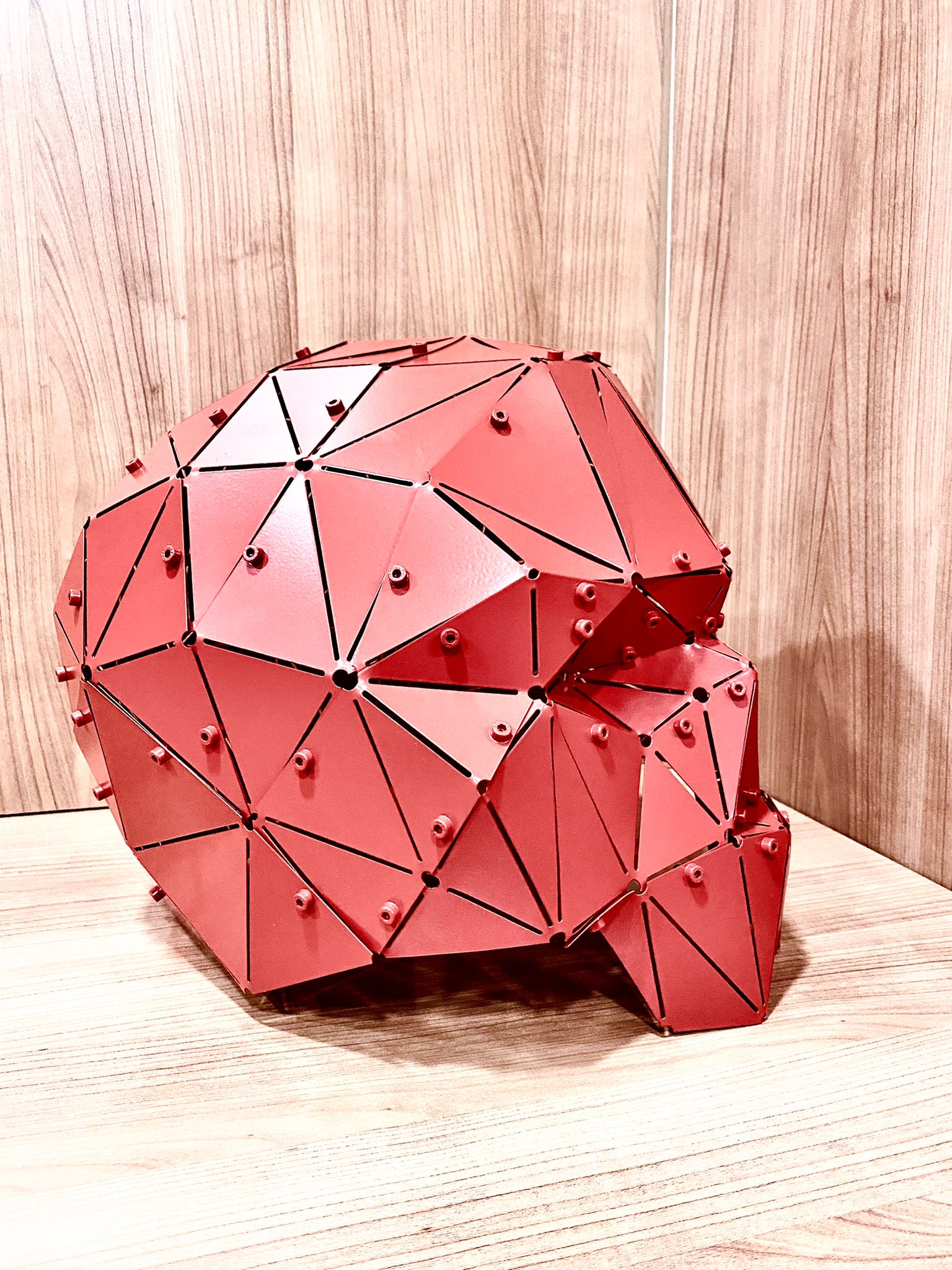 3D Metal Geometrik El Yapımı Skull Heykeli | ByLamp