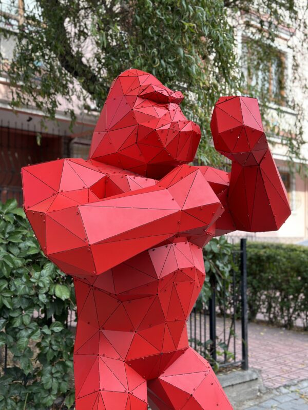 3D Metal Geometrik El Yapımı Standlı KingKong Heykeli | ByLamp