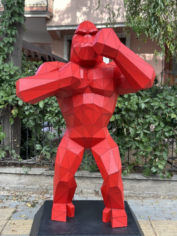 3D Metal Geometrik El Yapımı Standlı KingKong Heykeli | ByLamp