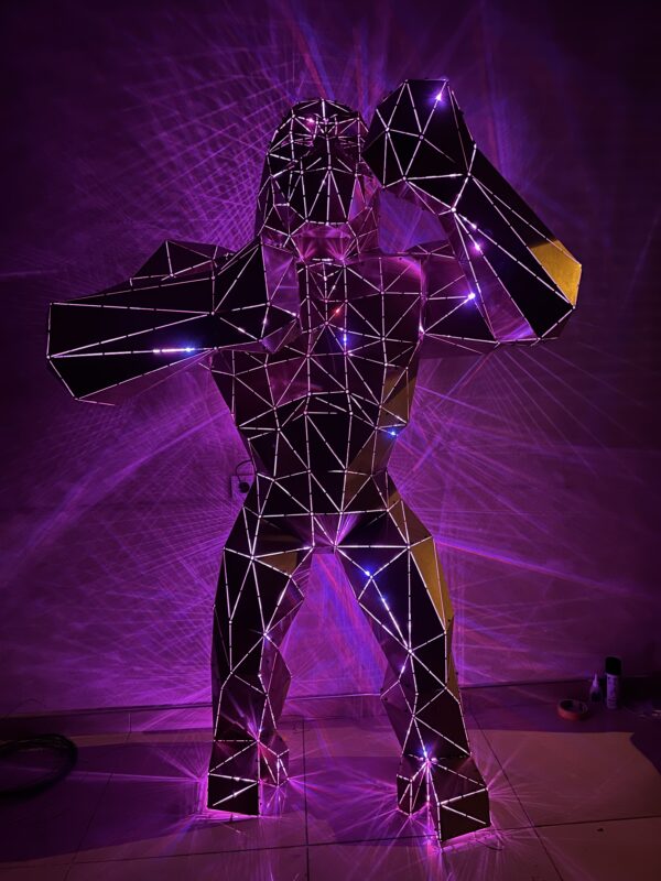 3D Metal Geometrik El Yapımı Standlı KingKong Heykeli | ByLamp