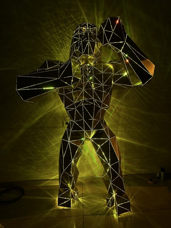 3D Metal Geometrik El Yapımı Standlı KingKong Heykeli | ByLamp