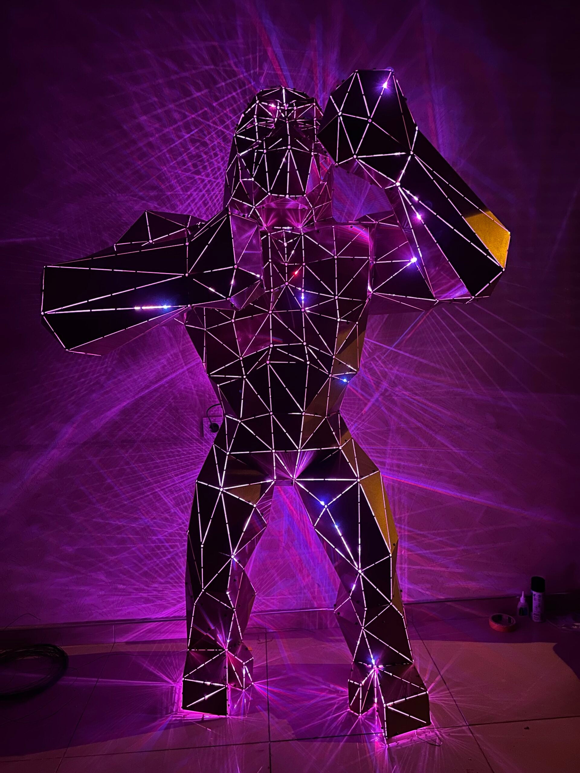 3D Metal Geometrik El Yapımı Standsız Kingkong Heykeli | ByLamp