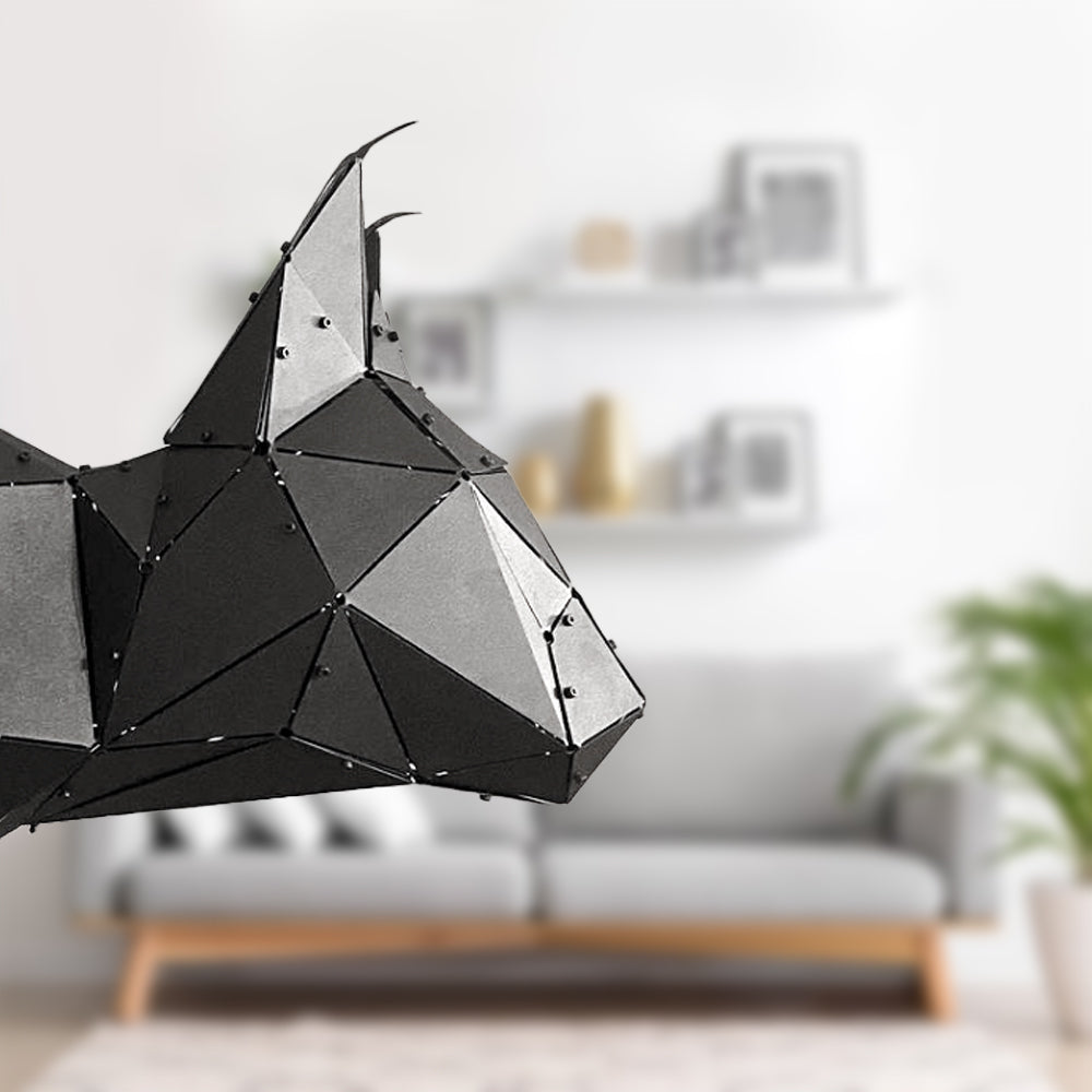 3D Metal Geometrik El Yapımı Vaşak Heykeli | ByLamp