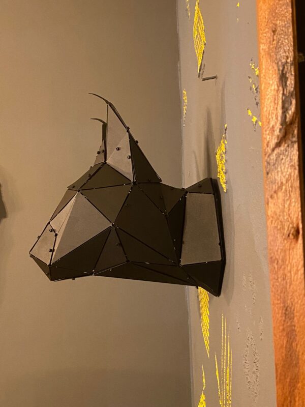 3D Metal Geometrik El Yapımı Vaşak Heykeli | ByLamp