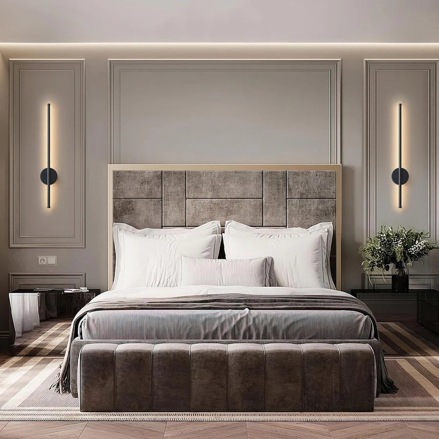 Duvara Yansımalı Şarjlı LED Siyah Olta Aplik | ByLamp