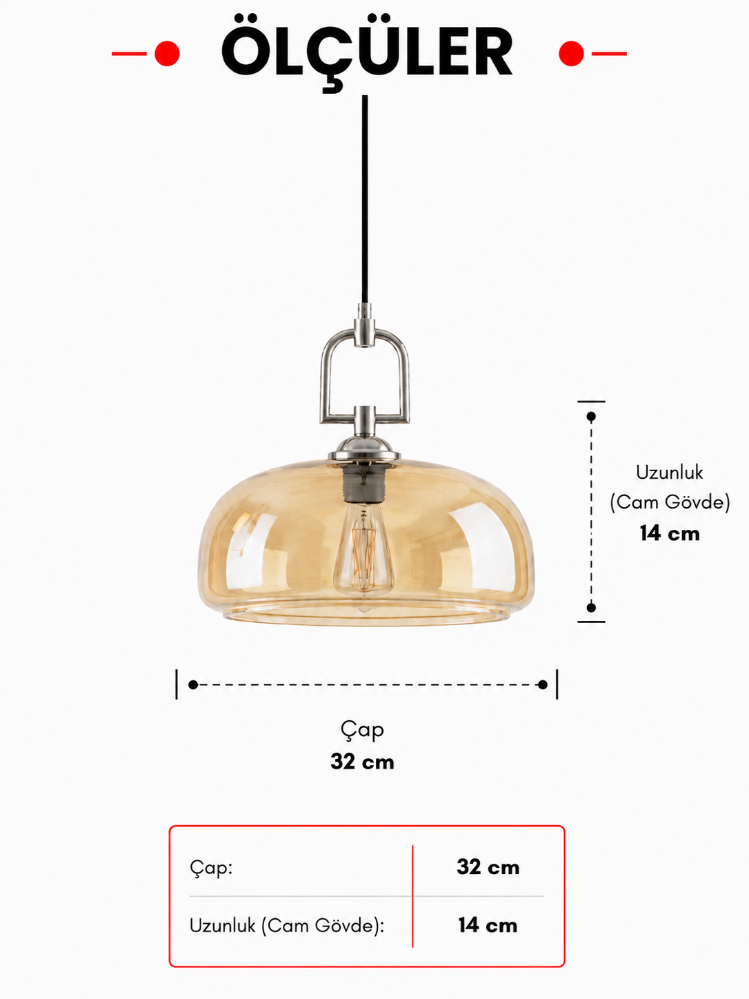 Aurelia Large Cam Sarkıt Gümüş