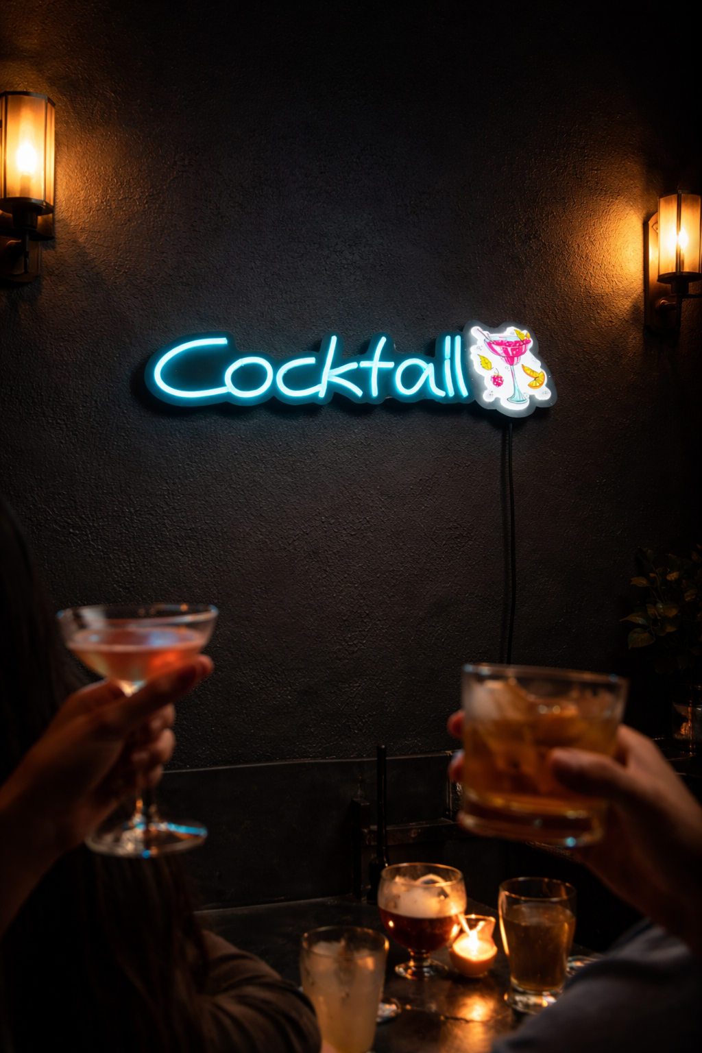 UV Baskılı Cocktail Neon Lamba | ByLamp